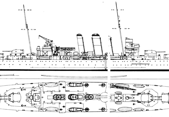 Крейсер HMAS Canberra D33 1941 [Heavy Cruiser] - чертежи, габариты, рисунки